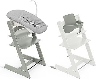 Stokke Tripp Trapp Chair with Newborn Set and Baby Set, Glacier Green - Safe, Adjustable, Ergonomic Design
