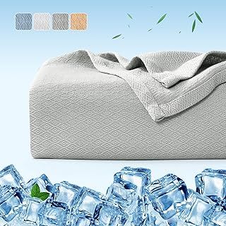 Luxear Bamboo Cooling Blankets, 200 * 220cm King Size Arc-chill Q-Max>0.34 Cool Fiber for Sound Sleep, Lightweight Summer Throw for Hot Sleepers, 100% Bamboo Material All Season Sofa Bed Blanket Grey