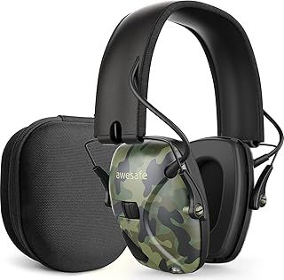 awesafe Electronic Ear Defenders for Adults Hearing Protection Noise Cancelling Headphones - Safety Earmuffs Ear Protectors with Hard Storage Case