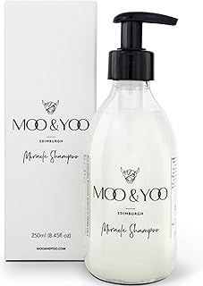 Moo & Yoo Miracle Shampoo - Marula Oil & Icelandic Moss - Colour Safe Shampoo - Vegan & Cruelty Free Hair Products - 250ml Recyclable Glass Bottle