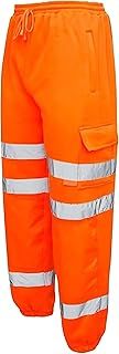 shelikes Mens Hi Vis Viz Jogging Bottoms Combat Trousers Workwear Joggers