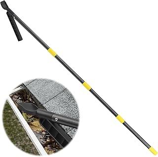 Gutter Cleaning Tool with 235cm Extendable Pole, Rain Gutter Cleaning Tool, Roof Gutter Leaf Cleaning Spoon and Scoop