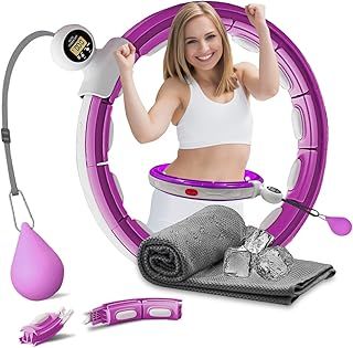 K-MART Weighted Hula Hoop, Infinity Smart Hula Hoops with 16 Knots, 360 Degree Auto-Spinning Ball Massage, Infinity Hoop For Adults, Fitness Equipment For Weight Loss