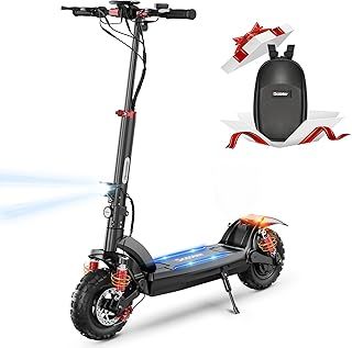 iScooter iX6 Electric Scooters for Adults, 11" Off Road Tires Electric Scooter, 60KM Range, 48V 17.5Ah Battery Fast Foldable E Scooter,4 Shock Suspension,Adjustable Height,NFC Card Switch