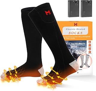 Heated Socks, MUTOUHE Electric Heated Socks for Men Women, Winter Warm Socks for Outdoor Sports - Camping, Hiking, Fishing, Cycling, Walking, Hunting, Motorcycling, Skating and Skiing