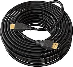 20M HDMI Cable HIGH SPEED Long Lead with Ethernet ARC 3D | Designed in the UK | Full HD 1080P Compatible with PS4 Xbox One Sky HD TV Laptop PC Monitor CCTV | Black & Gold Plated
