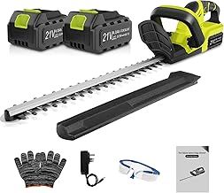 VOERJIA 21V Heavy Duty Cordless Hedge Trimmer, 2 * 4000mAh hedge cutter trimmer, Electric Hedge Trimmers, 50cm Dual Action Blade, battery hedge strimmer for trimming hedges, shrubs and border plants