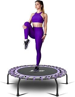 40" Fitness Trampoline Indoor Garden Silent Mini Trampoline Bungee Rebounder Jumping Cardio Trainer Workout for Adults - Maximum Load 150 kg