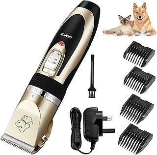 Electric Dog Clippers, Cordless Pet Trimmer Low Noise | Grooming Kit Rechargeable & Fast Charging With 4 Combs | Professional Hair Trimmer for Dogs Cats Horses
