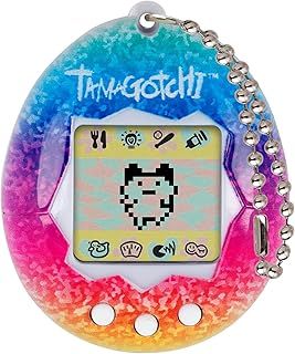 Bandai Tamagotchi Original Rainbow Shell | Tamagotchi Original Cyber Pet 90s Adults and Kids Toy with Chain | Retro Virtual Pets are Great Boys and Girls Toys or Gifts for Ages 8+