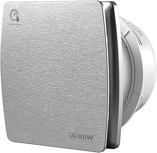 4'' 100mm Bathroom Extractor Fan with Humidity Sensor and Timer Overrun Delay, Silent Bathroom Fan with Backflow Flap, 95 m³/h, 12 Watt / 34 dB for Bathroom, Toilet, Kitchen - Silver