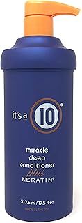 It's a 10 Haircare - Miracle Deep Conditioner Plus Keratin Hair Mask, Smoothing and Moisturising for Dry, Damaged Hair, Colour Safe, Natural Ingredients, 518ml