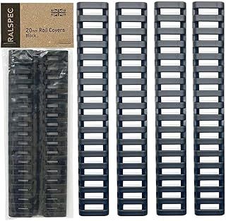 RALSPEC 4 x 20mm Weaver Picatinny Airsoft Gun Ladder Rail Covers Rifle Attachments Rubber Grip Cover Handguard Protector