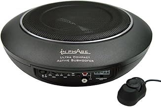 In Phase Car Audio USW10 300W 10" Underseat Ultra Slim Compact Active Subwoofer System, Die-Cast Aluminium , Black