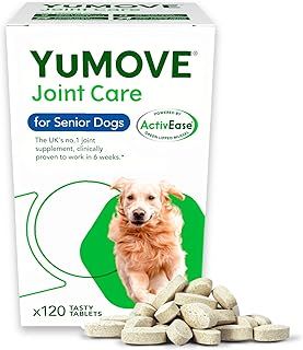 YuMOVE Senior Dog Joint Supplement, Higher Strength for Joint Care, Essential Hip & Joint Aid for Older Dogs with Glucosamine, Chondroitin, Green Lipped Mussel, Aged 8+, 120 Tablets