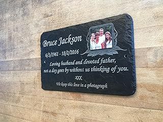 Ltd Beautiful Grave Memorial Slate Photo Plaque - Personalised for your loved one 28cm x 18cm - To Purchase Click Customize Now Button