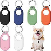 Samsung Smart Tag 2,6 Pcs for Samsung Tag,Protective Case for Smart Tag 2 Case with Silver Keychain,Silicone Case for Samsung Smart Tag with Dog Collar Pet Keys Backpacks