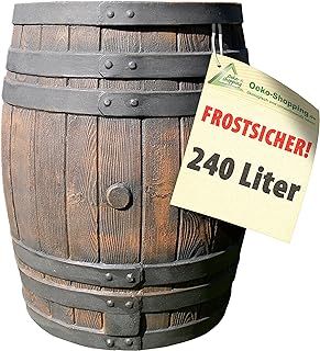 WATER BARREL, rain barrel The rain barrel with noticeable wooden structure in a beautiful design with wood grain, durably waterproof and shatter-proof.