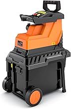 Garden Shredder 2500W, Silent Crushing Shredder, Adjustable Cutting Size, Max.45mm Capacity, 55L Collection Box, Shredders and Chippers with Transport Wheel