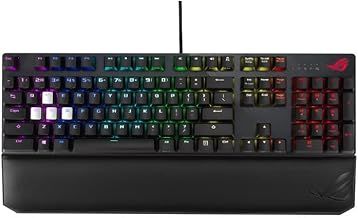 ASUS ROG Strix Scope NX Deluxe 100% Wired Gaming Mechanical Keyboard (ROG NX Red Linear Switches, ABS Keycaps, Wider Ctrl Key, Stealth Key, Wrist Rest, Programmable Macros, Aura Sync RGB) Black