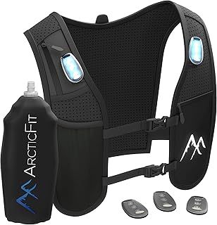 LED Running Vest - Adjustable Unisex Reflective Vest with Phone Holder and Storage - Lightweight and Durable Running Backpack Alternative - Hydration Vest