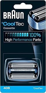 Braun Series 4 Electric Shaver Replacement Head, Easily Attach Your New Shaver Head, Compatible with All CoolTec Electric Shavers, , 40B, Blue