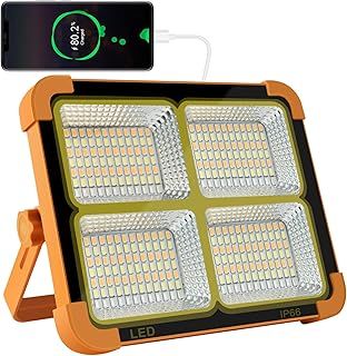 100W Rechargeable Work Light, 10000Lum Portable Solar LED Floodlight with USB Port/Magnetic/ 16500mAh/ 4 Lighting Modes, Emergency Work Lamp Job Site Ligh for Camping, Fishing
