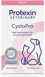 Protexin Veterinary CystoPro, Bladder and Urinary Support for Dogs and Cats, Probiotic and Prebiotic Capsule, Chicken Flavour, 120 Capsules