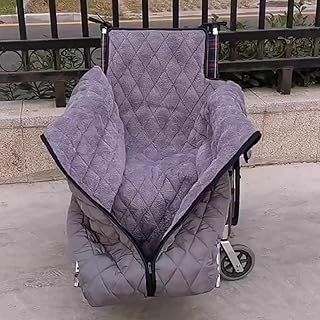 TEMKIN Winter Thicken Wheelchair Warmer Blanket, Windproof Fleece Lined Cozy Leg Cover with Zipper for Leg Lower Body Warm for Elderly Patients and Disabled