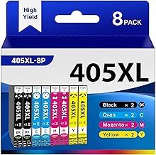WYFYINK 405 XL Ink Cartridges for Epson 405XL 405 XL Ink Cartridges Compatible with Epson Workforce WF-4820 WF-4825 WF-3825 WF-3820 WF-4830 WF-7310 WF-7830 WF-7835 WF-7840 (8-Pack)