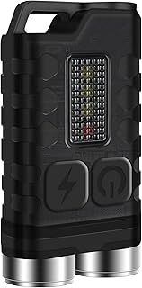 BORUIT V3 Small Powerful Torch LED Super Bright 900LM with Red UV Blue Light - Mini Pocket Keychain Rechargeable Torches 10 Modes, USB-C, IP65 Waterproof Magnetic Flashlight
