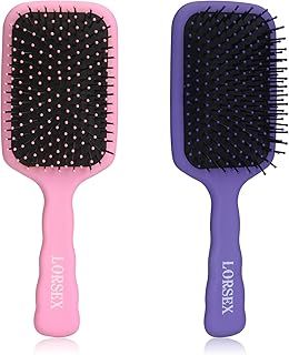 2 Pack Hair Brush, Large Paddle Detangle Hairbrush for Women Men and Kids, Great on Wet/Dry Hair Smoothing Massaging Detangling (Pink-Purple)