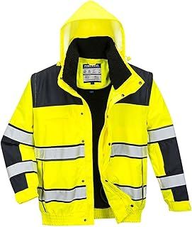 Portwest Hi-Vis Classic Bomber Jacket, Size: L, Colour: Yellow/Black, C466YBRL