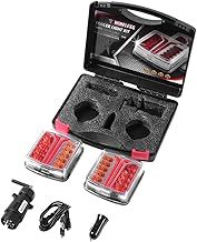 ETUKER LED Magnetic Wireless Trailer tail Lights, 12V Waterproof Wireless Trailer Tail Light Brake light Indicator light, With License Plate Light, With Magnet for Tractor/Caravan
