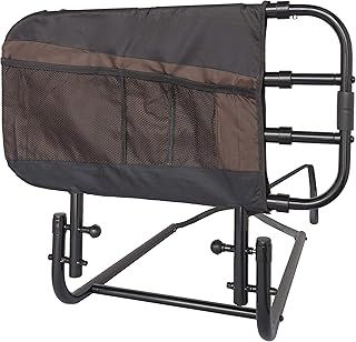 EZ Adjust Bed Rail, Adjustable Home Hospital Bed Assist Grab Bar for Elderly Adults with Organizer Pouch (Eligible for VAT Relief in the UK)