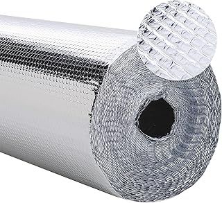 The Fellie 8.4m x 0.6m Aluminium Bubble Foil Insulation Roll, Radiator Foil Insulation, Radiator Reflector Foil, Thermal Wrap Insulation Roll for Windows Floor Van Camper Wall Roof, 3mm Thickness