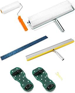Self-Levelling Cement Tool Kit, Floor Construction Roller Spike Shoes, Epoxy Floor Paint Tool, Stainless Steel Scraper Self-Leveling Rake