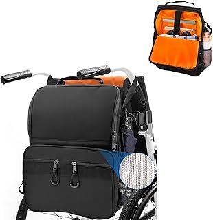SANEIYA Large Wheelchair Bag for Back of Chair, Accessories for Adult & Senior, Mobility Scooter Backpack Pouch, Power & Manual Wheelchair Hanging Storage