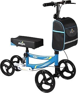Aojin Knee Scooter，Steerable Knee Walker Economical Knee Scooters for Foot Injuries Best Crutches Alternative Blue