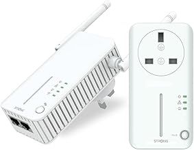 STRONG POWERLWF600DUOUK AV600 WI-FI Powerline Adapter Kit, Wi-Fi Booster/Hotspot/Extender, Plug and Play, UK Plug Version