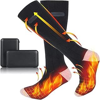 Flintronic Men's Women's Heated Socks with 3 Heating Settings Winter Foot Warming Socks, Rechargeable 2200-5000mAH Battery Powered Electric Heating Socks for Outdoor Sports and Skiing, Hiking