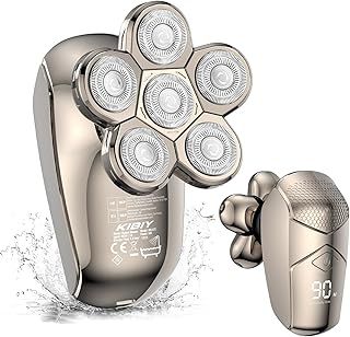 Head Shaver Replacement Heads, 6D Bald Shaver Replacement Head, Universal Replacement Blade Head Shaver for Men, Shaver Heads Replacement Head Razor, Floating Washable Shaver Blade Heads, Black