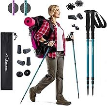Premium Walking Poles Set for Women, Anti Shock Adjustable Hiking Sticks for Ladies, Reliable & Strong Aluminum Trekking Poles with Accessories from a UK Based Company