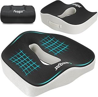 Feagar Seat Cushion for Coccyx Sciatica Hemorrhoid Tailbone Back Pain Relief, Memory Foam Ergonomic Posture Seat Pads for Office Chairs, Wheelchair, Kitchen Chairs, Recliner, Car Seats