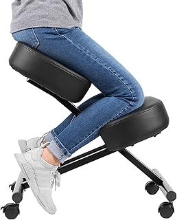 Kneeling Chair with Ergonomic, Adjustable, Brake Casters