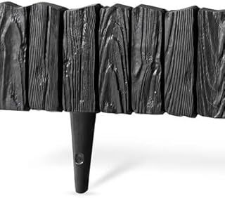 Garden & lawn/path/border edging,wood effect,2.32m length pack,ideal for curves,circles and bends,black,gray or brown (black)