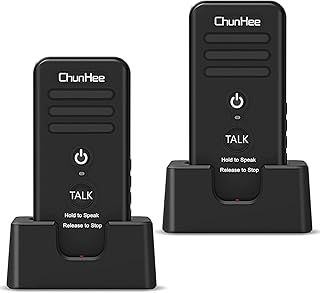 ChunHee Wireless Intercom System for Home/Office, Room to Room Intercom Communication for Elderly, Two-Way Talk Security System 3000ft/1000m, 2500mAh, 16 Channel, 2W, 4 Volume