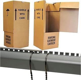 New Large Strong Wardrobe Cardboard Boxes with Hanging Rails for Moving Removal