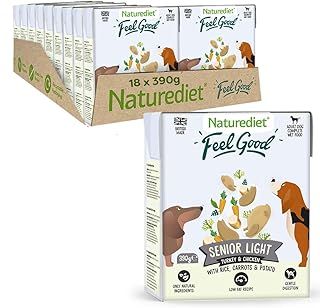 Naturediet - Feel Good Wet Dog Food, Natural and Nutritionally Balanced, Senior-Lite, 390g (Pack of 18)