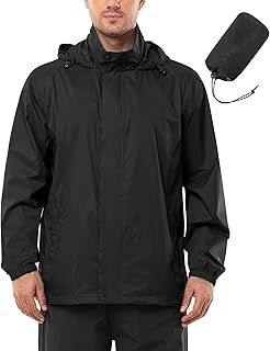 Outdoor Ventures Mens Lightweight Waterproof Jackets, Packable Rain Jacket Breathable Windproof Raincoat Adjustable Hiking Outdoor Jacket